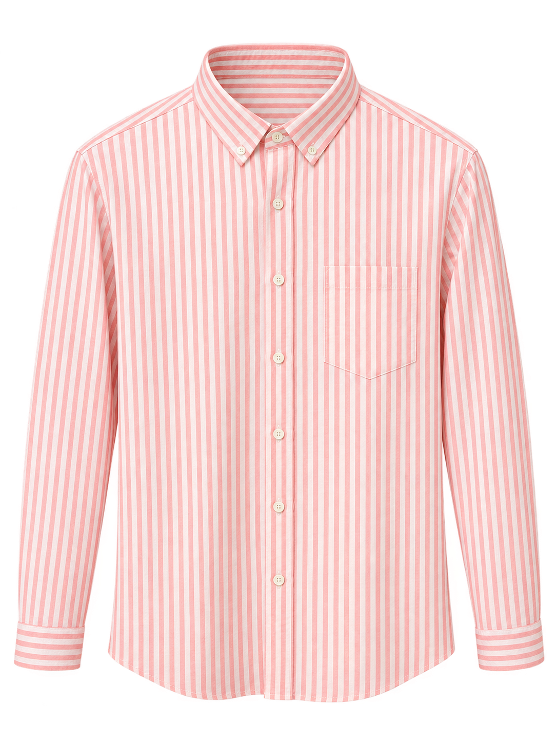 Men's Pink & White Striped Shirt | Full Sleeve Casual Shirt