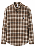 Brown & White Premium Checked Flannel Shirt