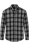 Men's Dark Black & White Check Shirt | Full Sleeve Casual Shirt