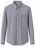 Navy Blue & White Gingham Check Full Sleeve Shirt