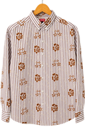 Brown Floral Striped Premium Casual Shirt