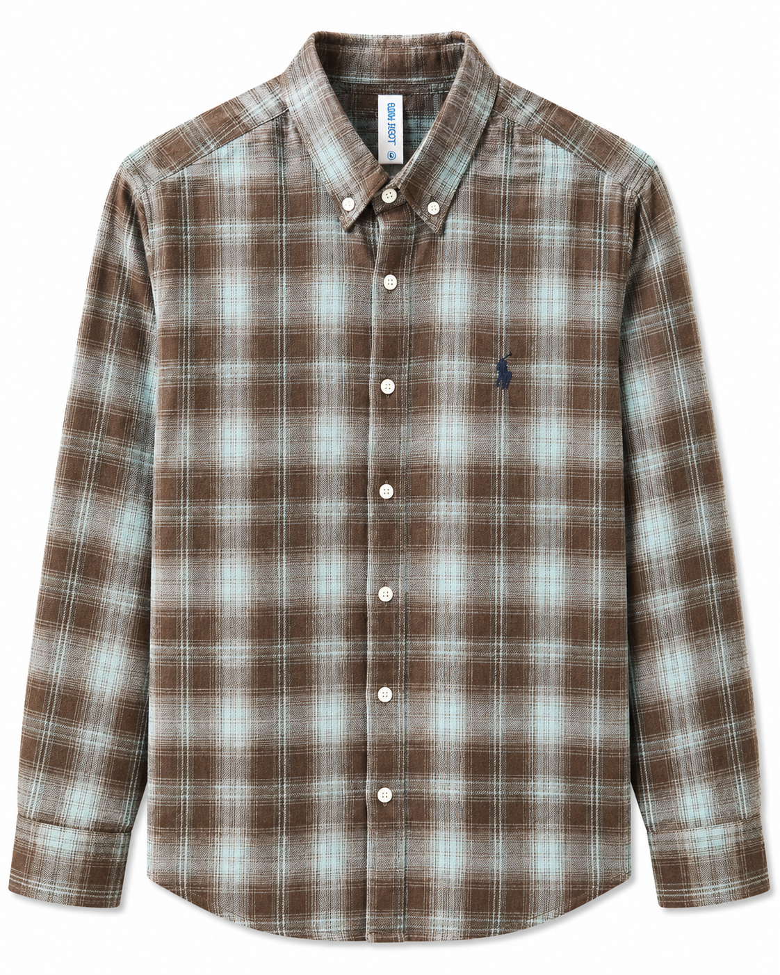 Brown & Blue Checked Casual Shirt