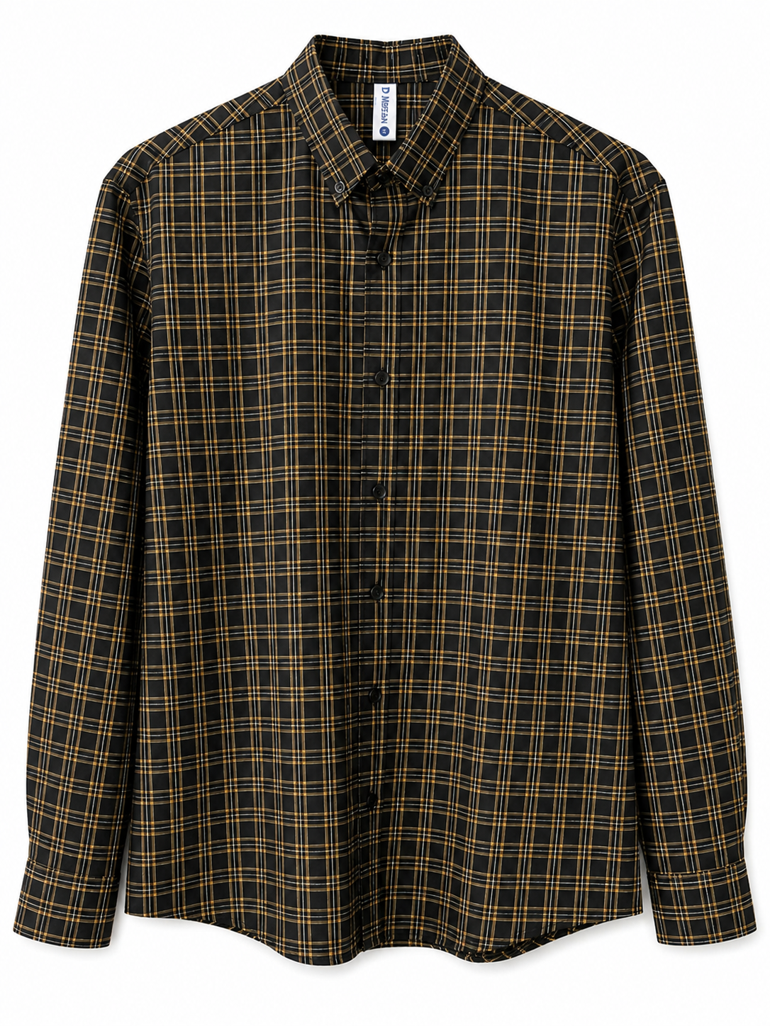 golden and dark blue colour IMP flannel check