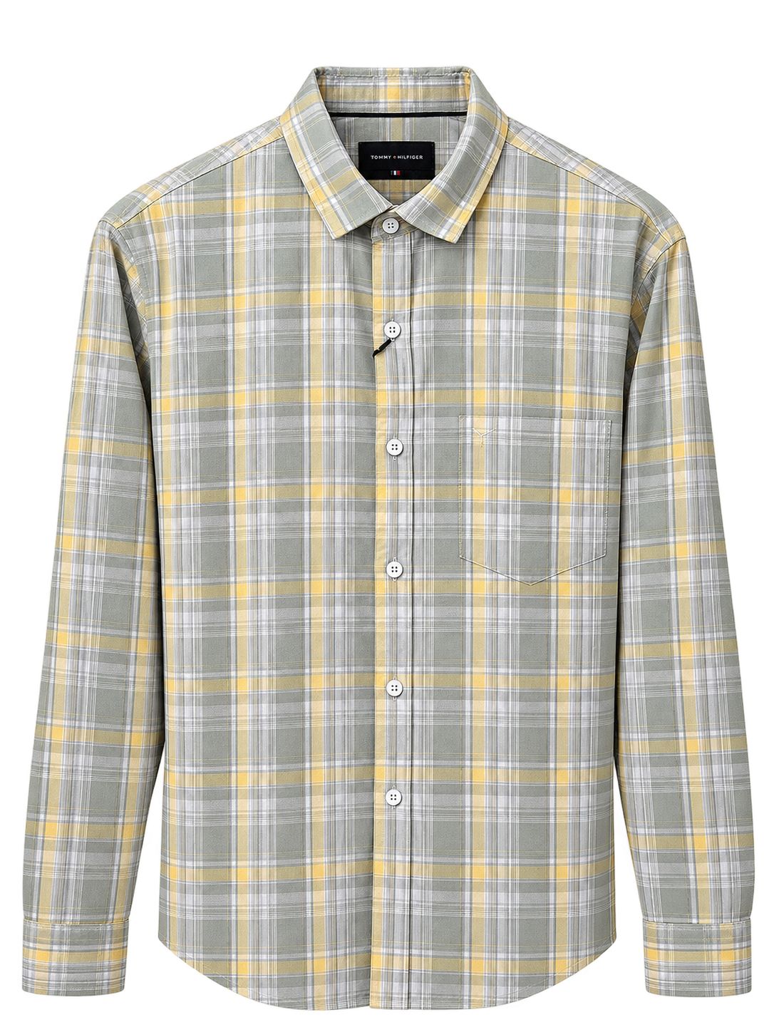 Men's Grey & Yellow Plaid Check Shirt | Full Sleeve Casual Shirt