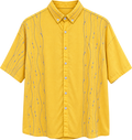 Mustard Yellow Printed Casual Shirt