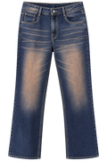 Vintage Wash Straight Fit Denim Jeans