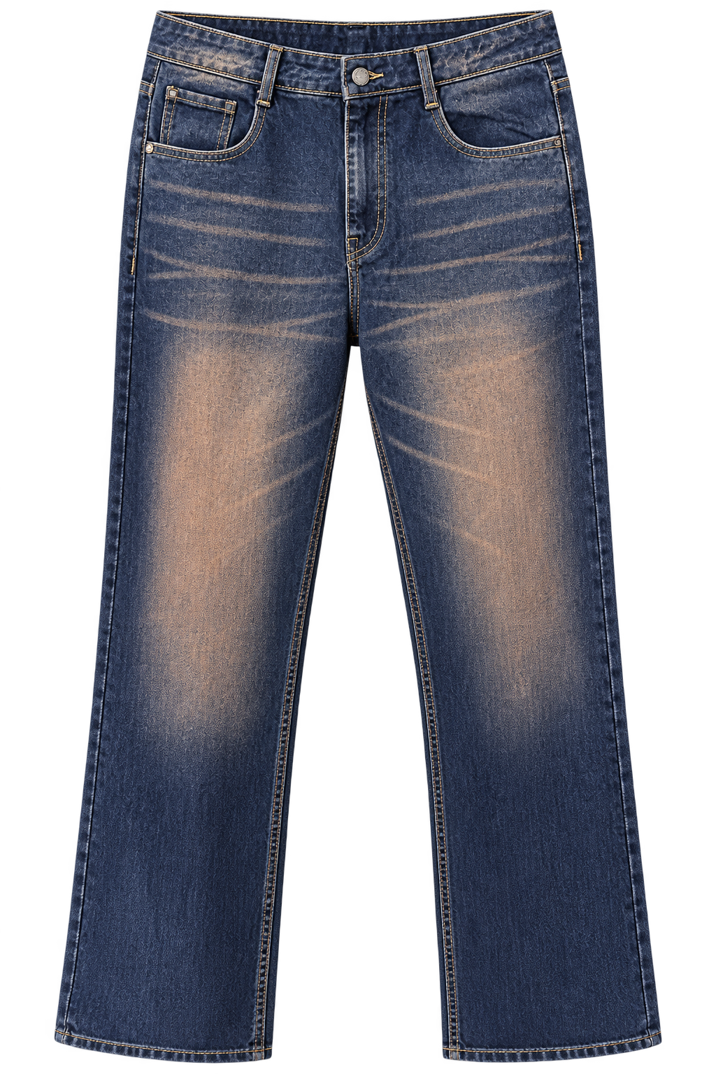 Vintage Wash Straight Fit Denim Jeans