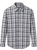 Men's Grey & Black Check Shirt | Full Sleeve Casual Shirt