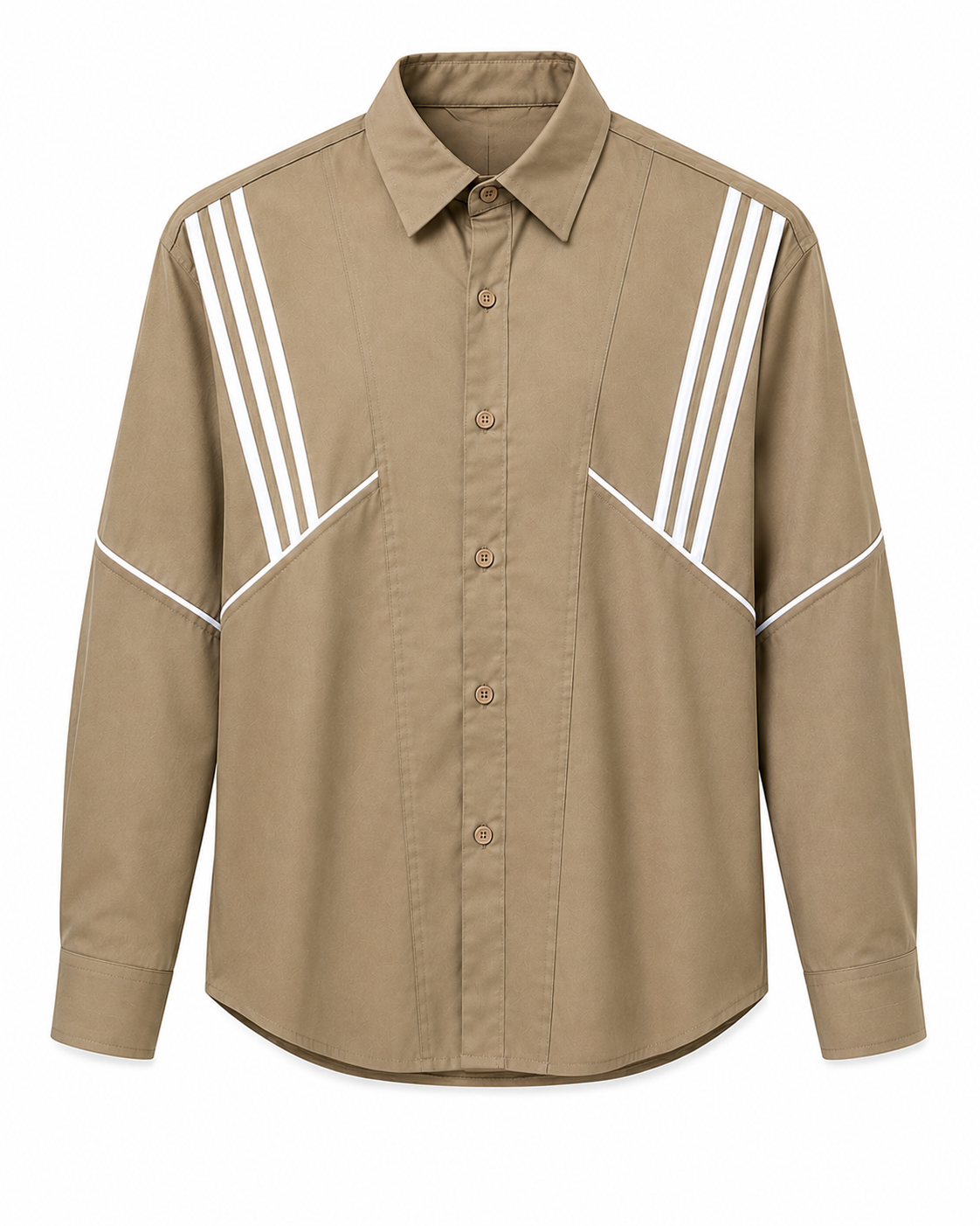 Beige Stripe Detail Casual Shirt