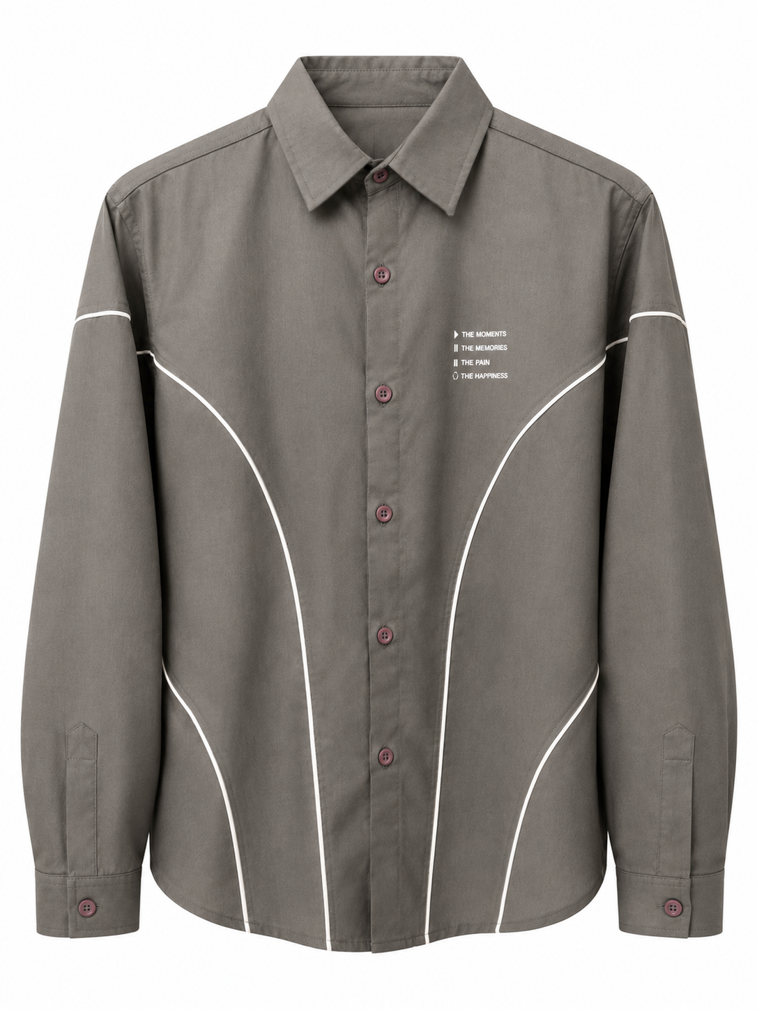 Urban Piping Detail Shirt – Charcoal Grey