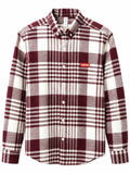 Burgundy & White Premium Checked Flannel Shirt
