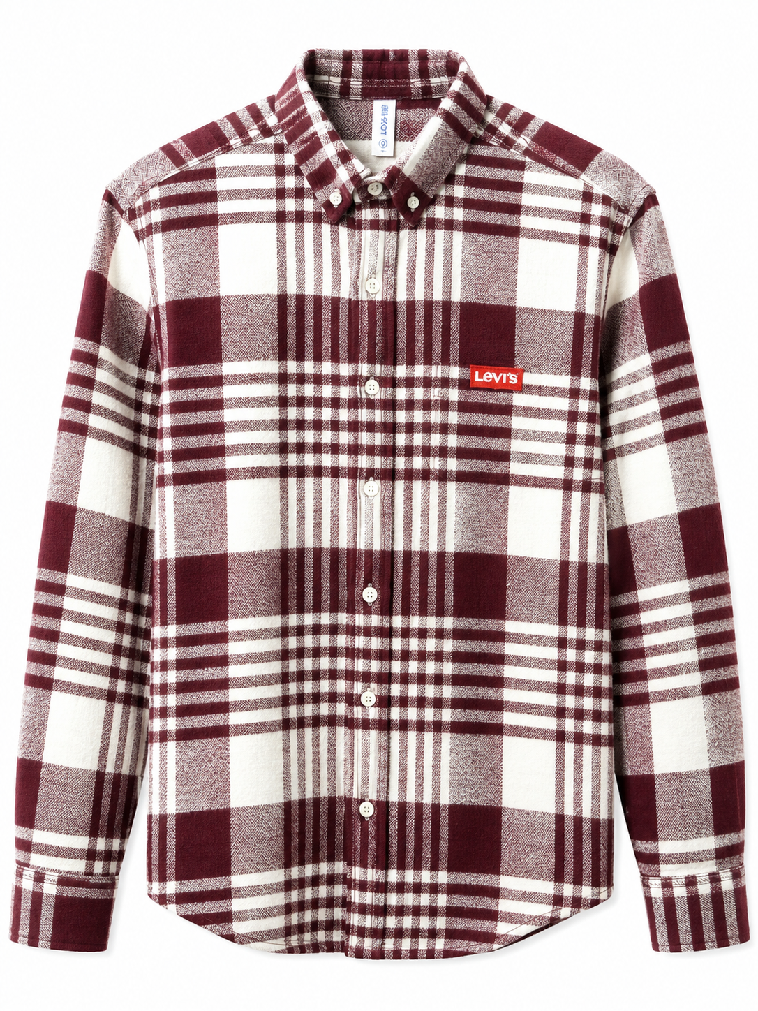 Burgundy & White Premium Checked Flannel Shirt